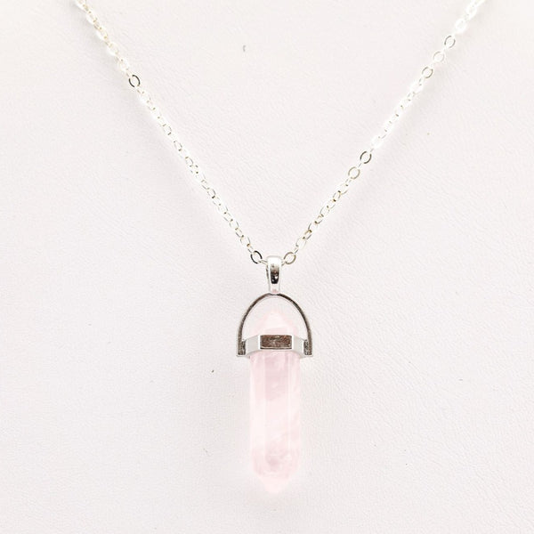 Rose Quartz Crystal Pendant Necklace