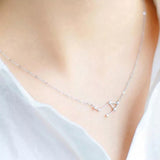 Sterling Silver Zodiac Constellation Necklace: Libra