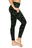 Lotus Athletics: High-Waisted Green Camo Leggings with Side Pockets