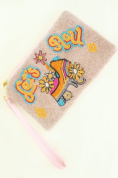 "Let's Roll" Beaded Pouch