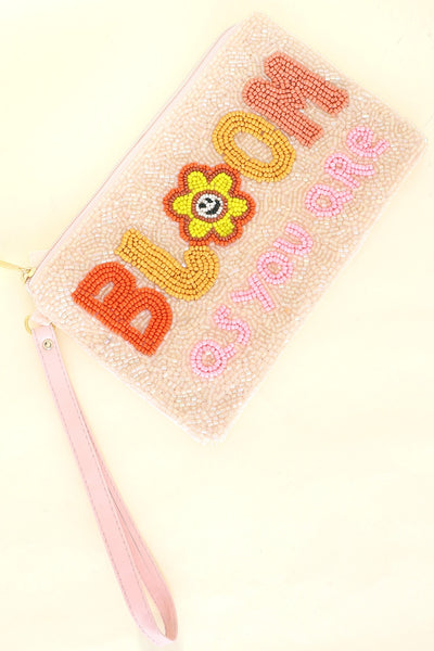 "Bloom As You Are" Beaded Pouch