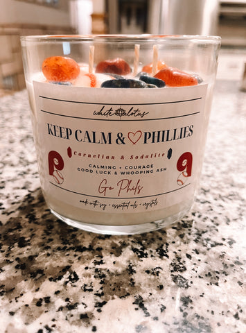 Keep Calm & <3 Phillies Crystal Candle - 14oz. Vanilla Cone