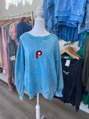Phillies oversized Washed Sweatshirt - vintage patch