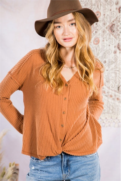 "Holding You Tight" Waffle Knit Top