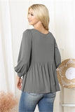 "Lost Hope" Charcoal Quarter Sleeve Top