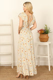 "In Bloom" Yellow Ruffle Floral Maxi Dress