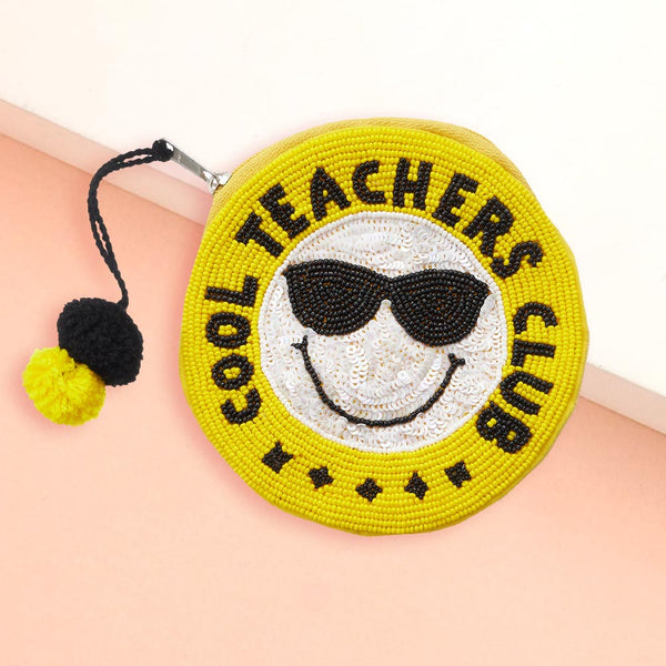 "Cool Teacher's Club" Beaded Pouch