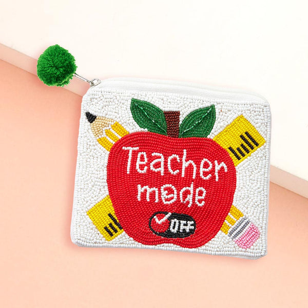 "Teacher Mode" Beaded Pouch