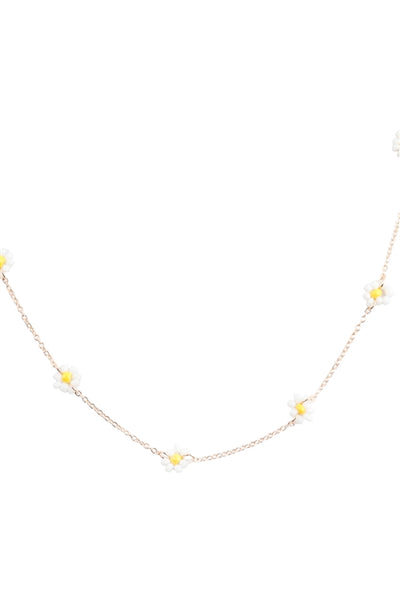 Daisy Beaded Flower Necklace