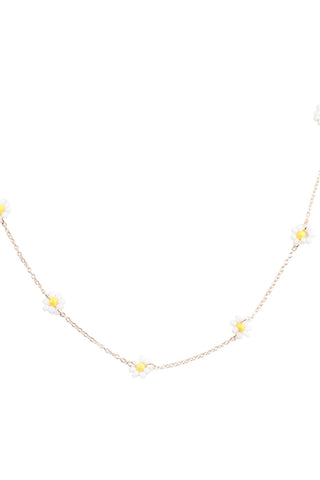 Daisy Beaded Flower Necklace