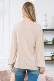 "Let's Go" Taupe Puff Sleeve Top