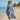 Lace Trim Sheer Cover Up - Blue