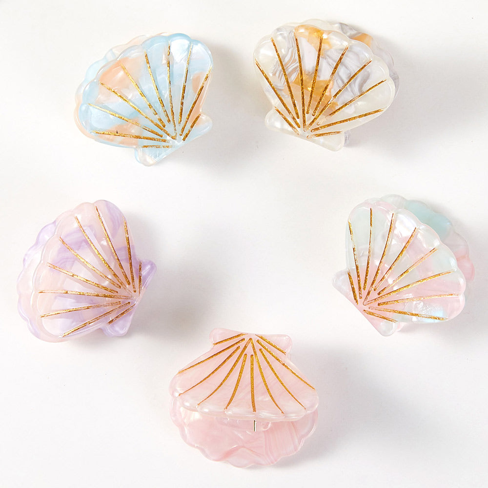 Shell Basec Clips Shell Clips Multicolor Med Size – White Lotus Boutique