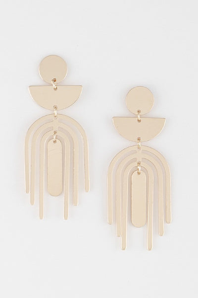 Gold Arch Drop Earrings