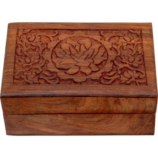 Wood Velvet Lotus Box