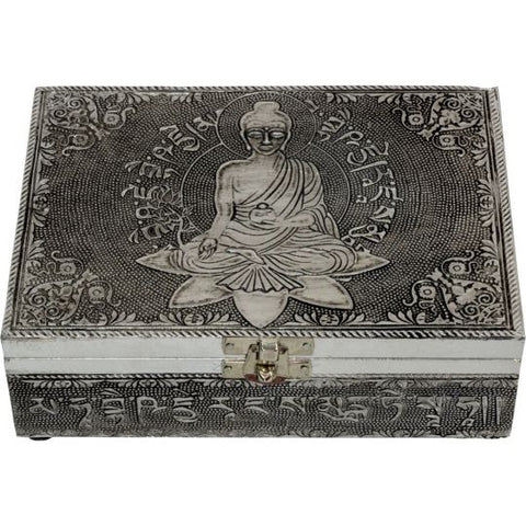 White Metal Lined Box  - Medicine Buddha