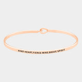 "Kind Heart, Fierce Mind, Brave Spirit" Mantra Bracelet