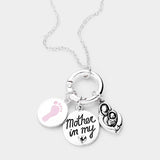Mother In My Heart Baby Foot Necklace