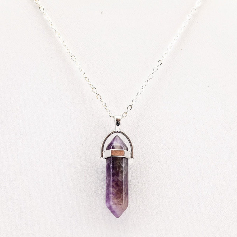 Buy Natural Stone Pendant Necklace Small Rock Quartz Pendulum Amethysts  Citrines Fluorite Pink Crystal Necklace for Women Healing Online in India -  Etsy