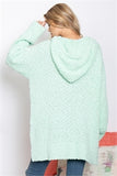 "Get Cozy" Mint Oversized Crochet Hoodie