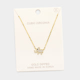 Rhinestone Lucky Elephant Necklace - Cubic Zirconia 925 Silver