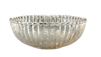 Silver Vintage Ribbed Glass Bowl