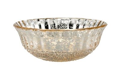Silver Vintage Glass Embossed Bowl