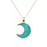 Crescent Moon Druzy Necklace