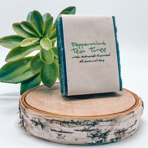 Peppermint Tea Tree Charcoal -  Organic Handmade Soap