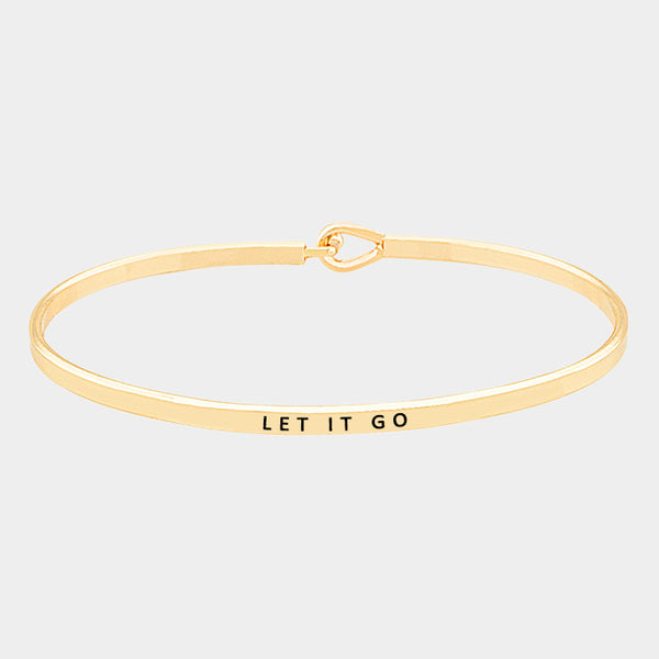 "Let it Go" Mantra Bracelet: Gold, Silver