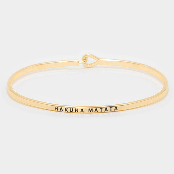 "Hakuna Matata" Mantra Bracelet: Gold