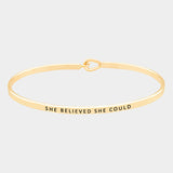 "She Believed She Could" Mantra Bracelet