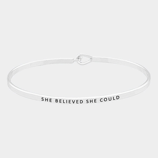 "She Believed She Could" Mantra Bracelet