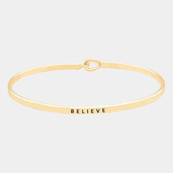 "Believe" Mantra Bracelet Gold