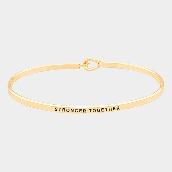 "Stronger Together" Mantra Bracelet Gold