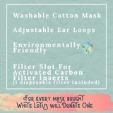 Washable Protective Mask w/Filter Slot (includes 1 filter)