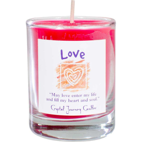Love -  Glass Soy Votive Candle