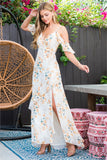 "Sweetheart Charm" Cream and Yellow Floral Maxi Dress