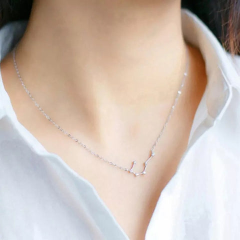 Sterling Silver Zodiac Constellation Necklace: Cancer
