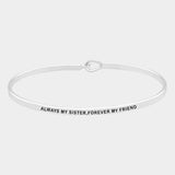 "Always My Sister, Forever My Friend" Mantra Bracelet