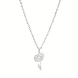 BIRTH FLOWER PENDANT NECKLACE Silver