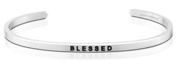 "Blessed" Mantra Bracelet Silver