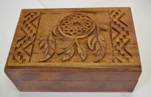 Dream Catcher Wooden Carved Box