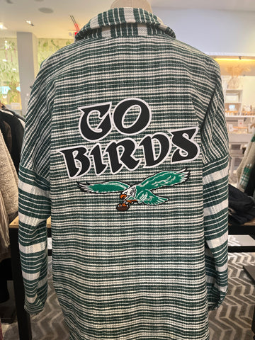 BIRDS Plaid Green Flannel