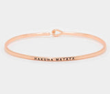 "Hakuna Matata" Mantra Bracelet: Rose Gold