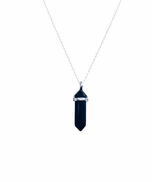 Black Oynx Crystal Pendant Necklace