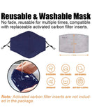 Washable Protective Mask w/Filter Slot (includes 1 filter)