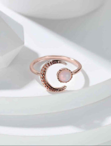Crescent Moon Rose Gold Ring
