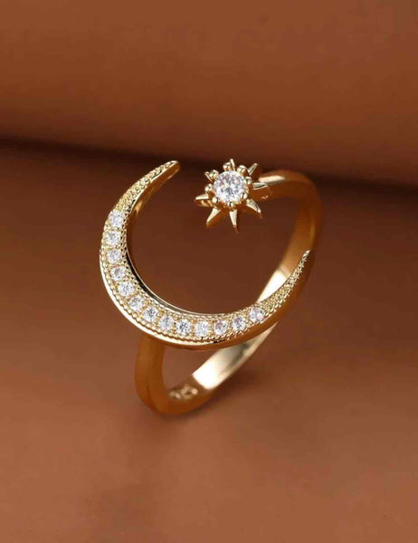 Crescent Moon Gold Ring