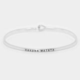 "Hakuna Matata" Mantra Bracelet: Silver